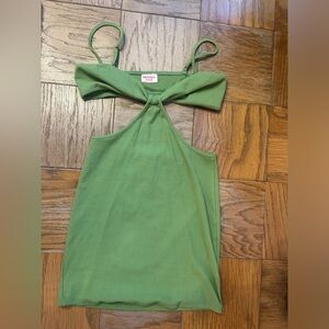 Green mini cut out dress